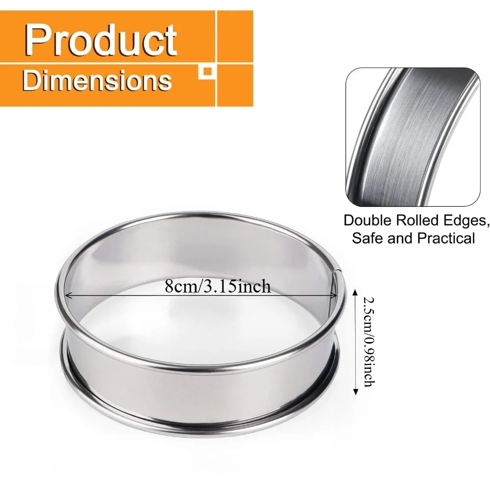 Stainless Steel Crumpet Muffin Rings Collection - Image 5