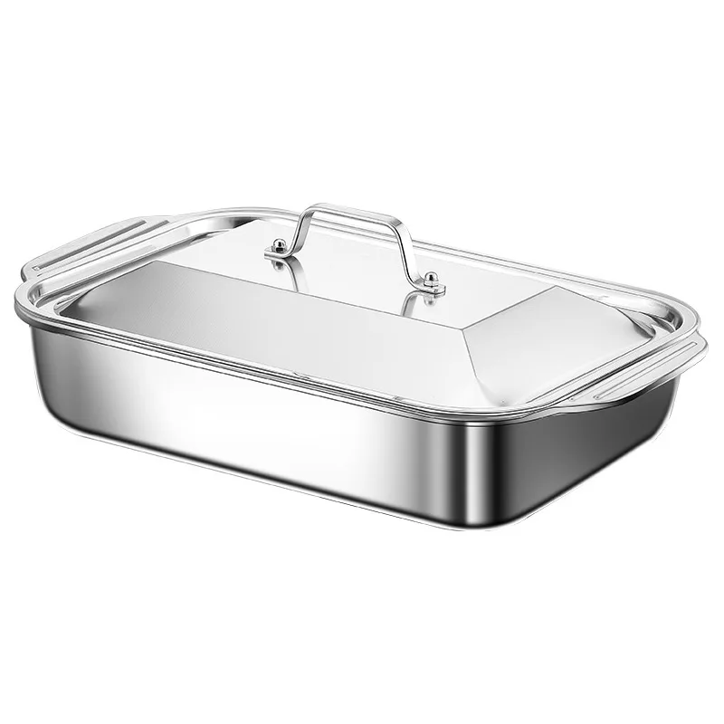 Premium Steel Roasting Pan - Kitchen Baking Tray - Image 6